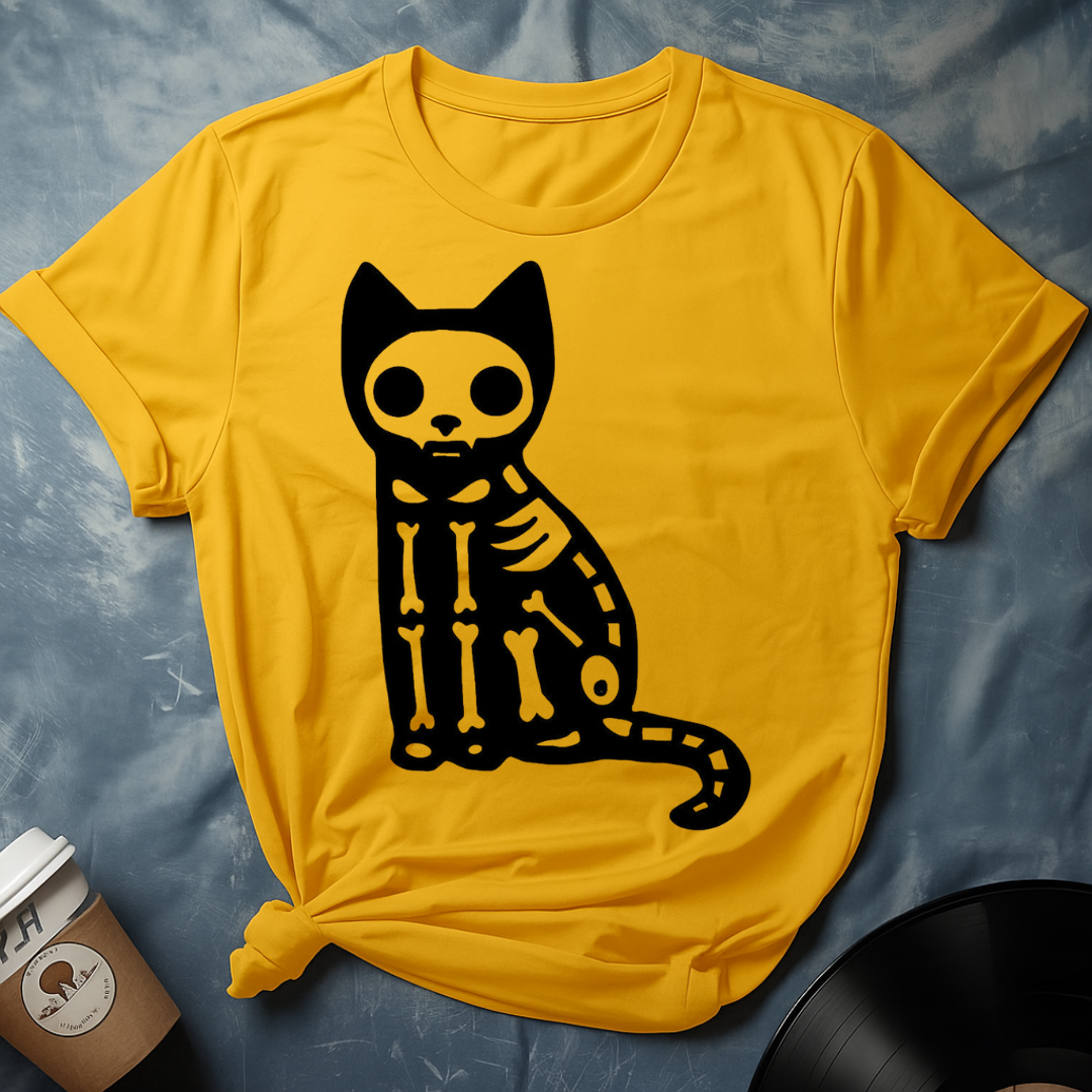 Spooky Skeleton Cat – Halloween Kitty T-Shirt