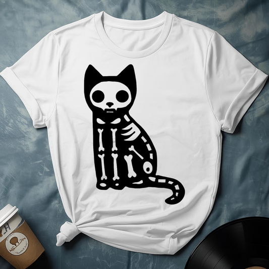 Spooky Skeleton Cat – Halloween Kitty T-Shirt