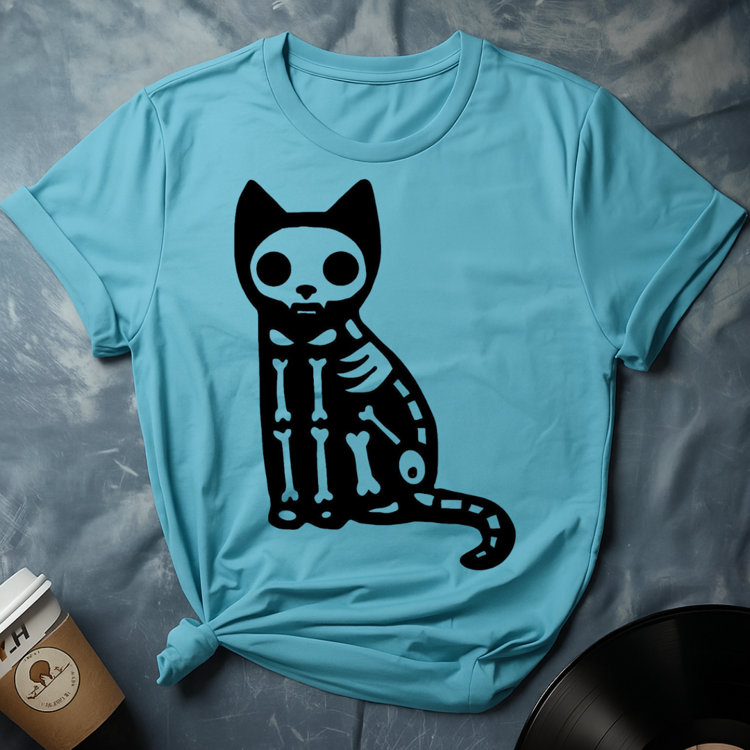 Spooky Skeleton Cat – Halloween Kitty T-Shirt