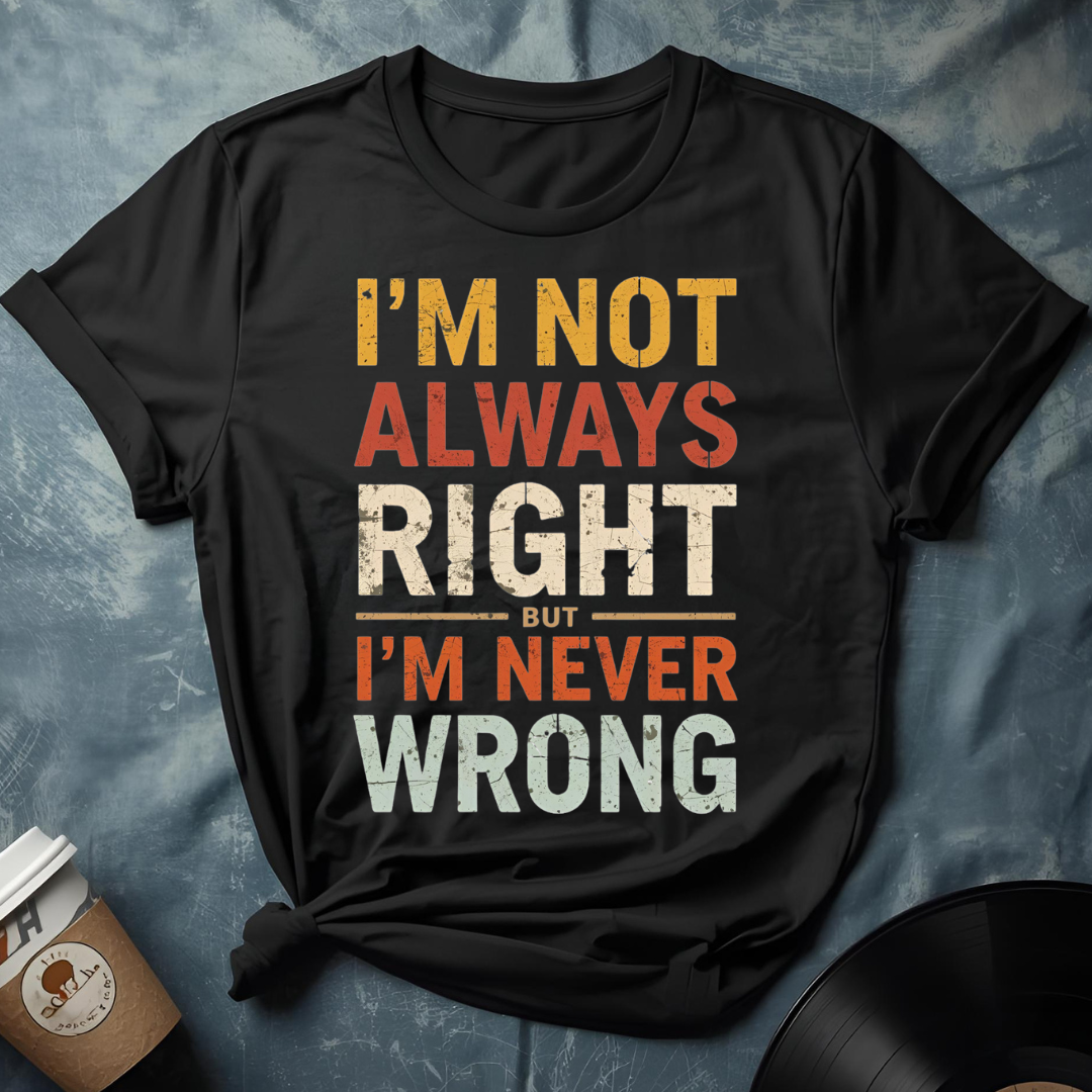 I'm Not Always Right But I'm Never Wrong T-Shirt