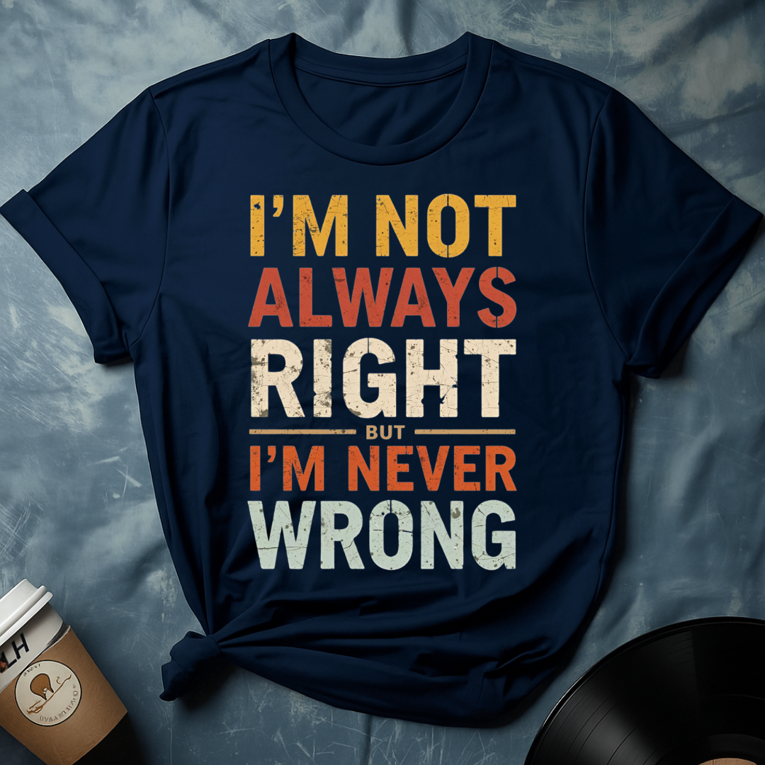 I'm Not Always Right But I'm Never Wrong T-Shirt
