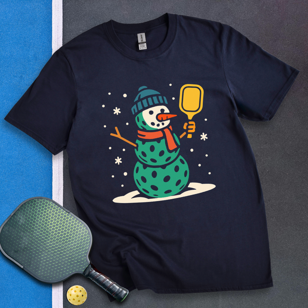 The Pickleball Snowman T-Shirt