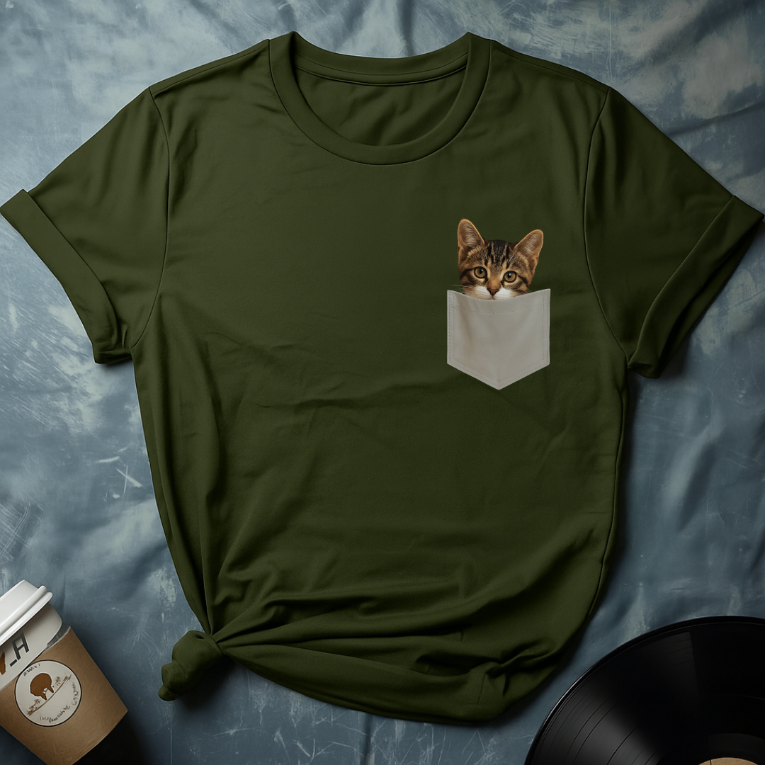 Adorable Brown Pocket KittyT-Shirt
