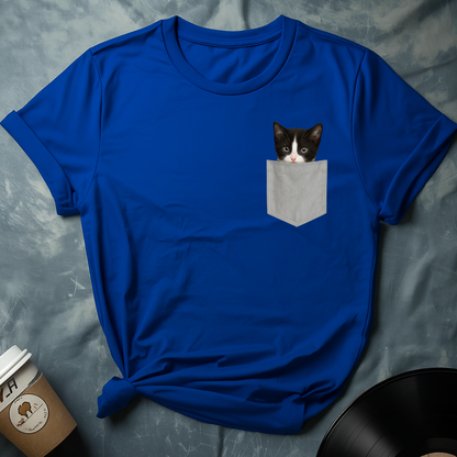Cute Cat Peeking In Pocket T-Shirt